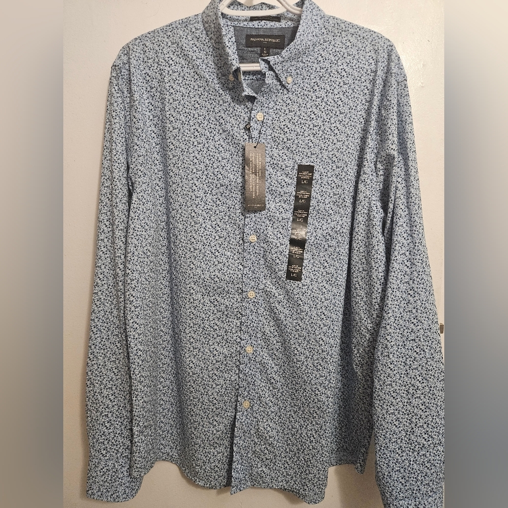NWT Men's Long Sleeve Floral Shirt Size L